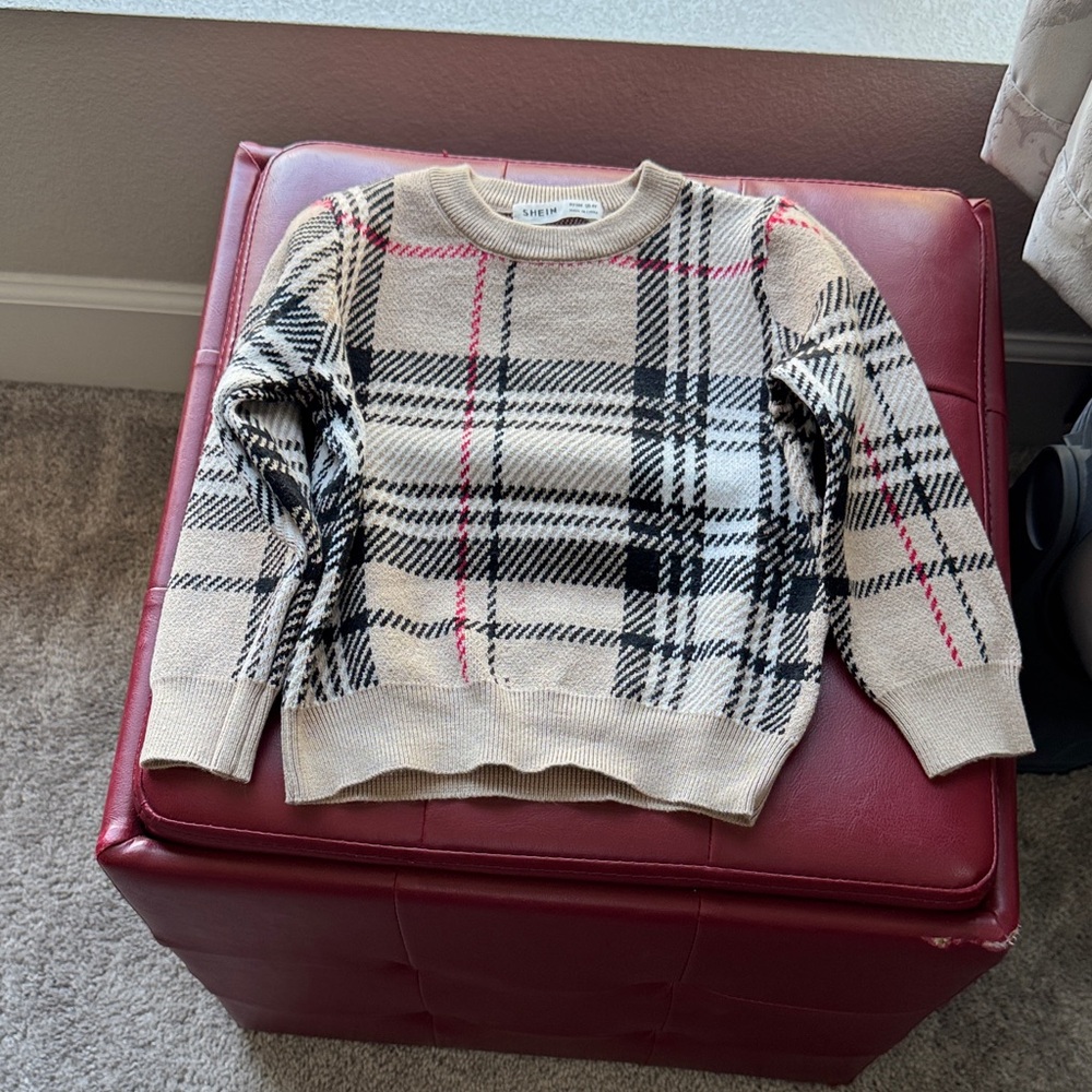 Boys Plaid Knit Sweater